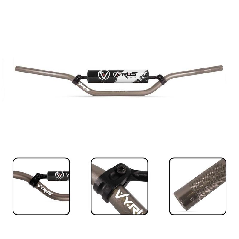 Guidão Vyrus 22mm Cross Bar C/ Barra Protetor Espuma Trilha